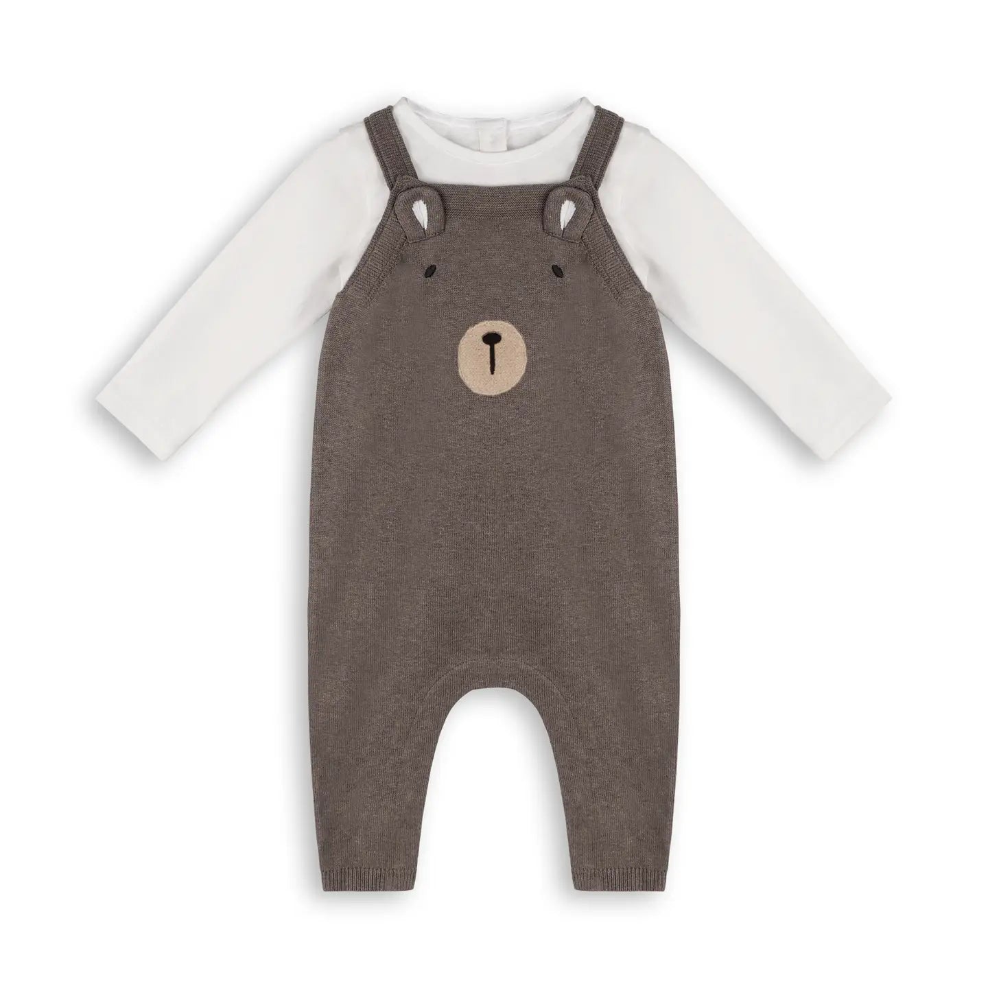 Bear Sweater Knit Overall & Bodysuit