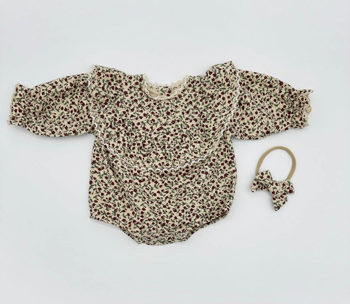 Gloria Floral Romper & Bow