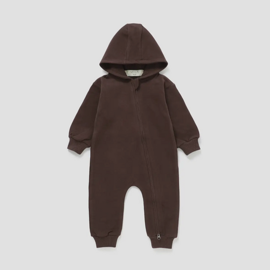 Hoodie Romper - Mocha