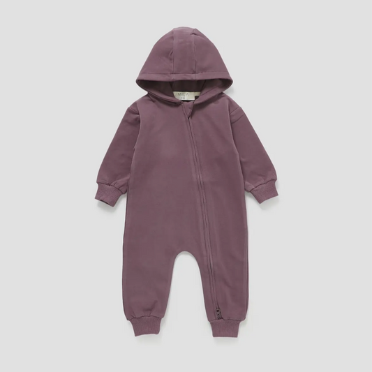 Hoodie Romper - Plum