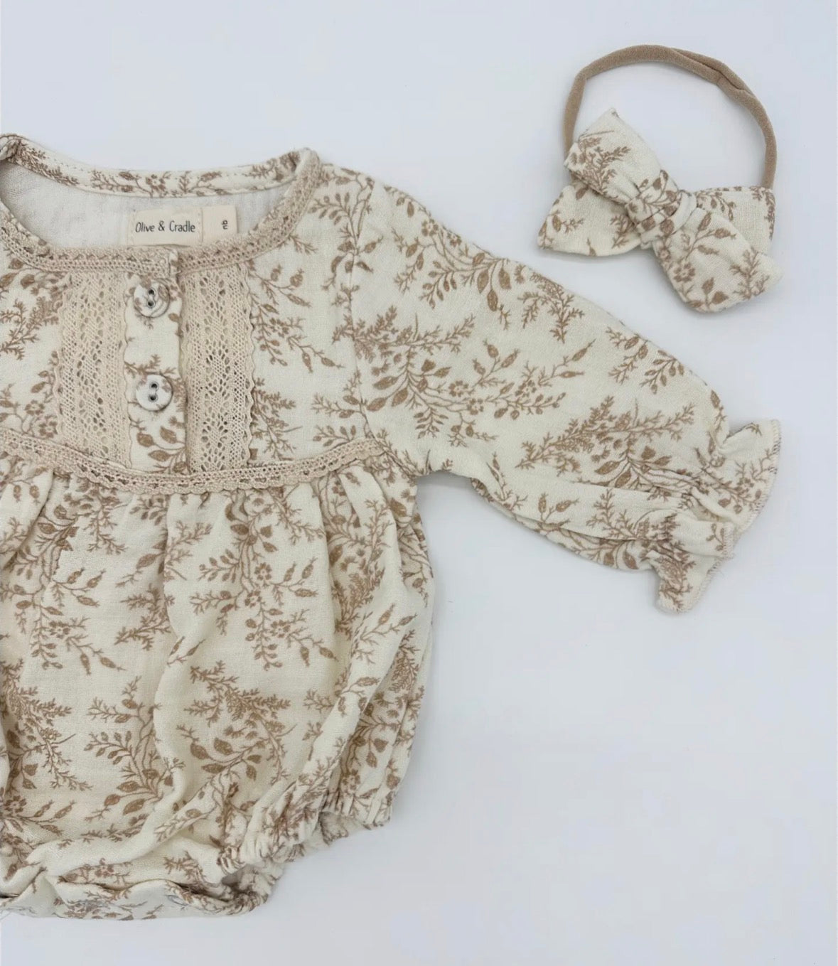 Elodie Long Sleeve Romper & Bow