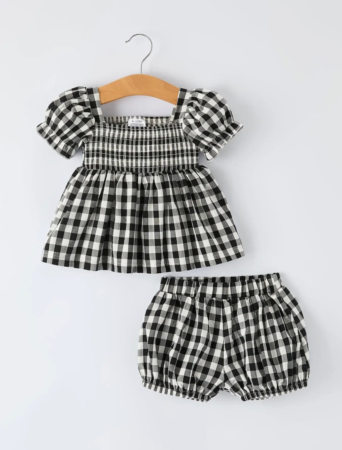 Plaid Smocked Bloomers Set