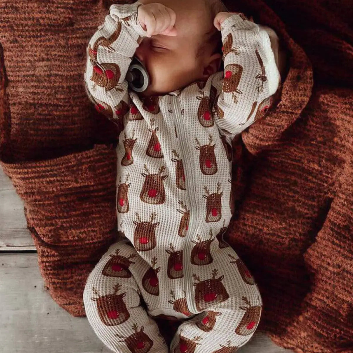 Reindeer Waffle Footie